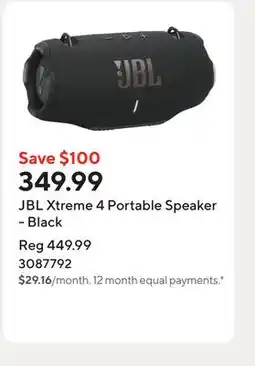 Staples JBL Xtreme 4 Portable Speaker - Black offer