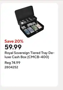 Staples Royal Sovereign Tiered Tray Deluxe Cash Box (CMCB-400) offer