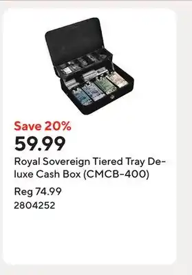 Staples Royal Sovereign Tiered Tray Deluxe Cash Box (CMCB-400) offer