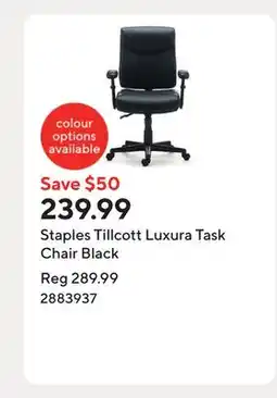 Staples Staples Tillcott Luxura Task Chair Black offer