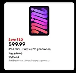 Staples iPad mini - Purple (7th generation) offer