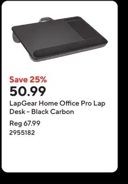 Staples LapGear Home Office Pro Lap Desk - Black Carbon offer