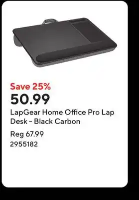 Staples LapGear Home Office Pro Lap Desk - Black Carbon offer