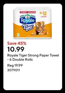 Staples Royale Tiger Strong Paper Towel - 6 Double Rolls offer