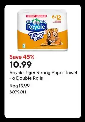 Staples Royale Tiger Strong Paper Towel - 6 Double Rolls offer
