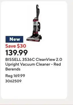 Staples BISSELL 3536C CleanView 2.0 Upright Vacuum Cleaner - Red Berends offer