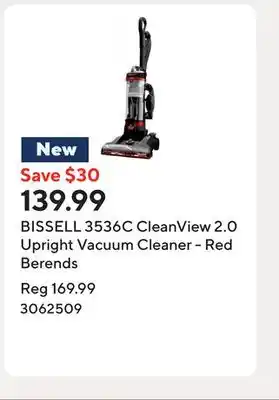 Staples BISSELL 3536C CleanView 2.0 Upright Vacuum Cleaner - Red Berends offer