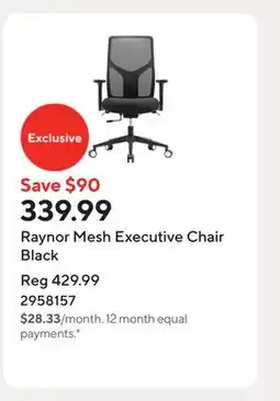 Staples Raynor Mesh Executive Chair Black offer