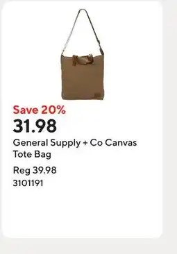 Staples General Supply + Co Canvas Tote Bag offer