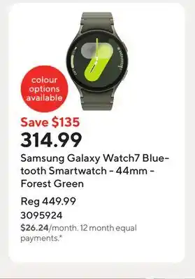 Staples Samsung Galaxy Watch7 Bluetooth Smartwatch - 44mm - Forest Green offer
