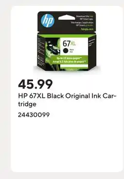 Staples HP 67XL Black Original Ink Cartridge offer