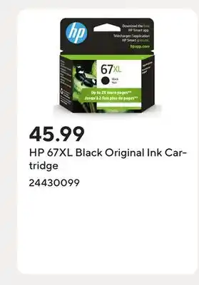 Staples HP 67XL Black Original Ink Cartridge offer