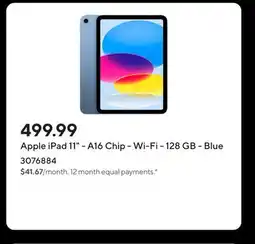 Staples Apple iPad 11 - A16 Chip - Wi-Fi - 128 GB - Blue offer