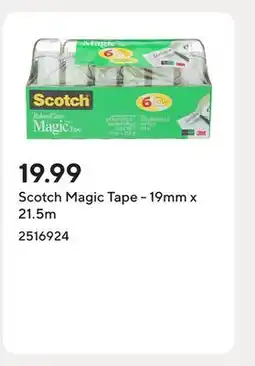 Staples Scotch Magic Tape - 19mm x 21.5m offer