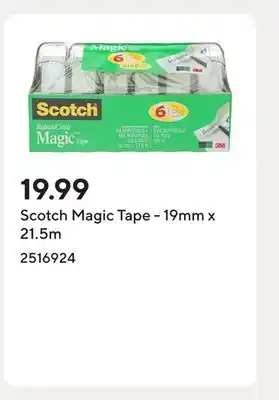Staples Scotch Magic Tape - 19mm x 21.5m offer