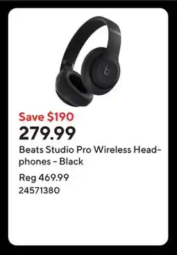 Staples Beats Studio Pro Wireless Headphones - Black offer