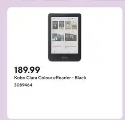 Staples Kobo Clara Colour eReader - Black offer