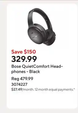 Staples Bose QuietComfort Headphones - Black offer