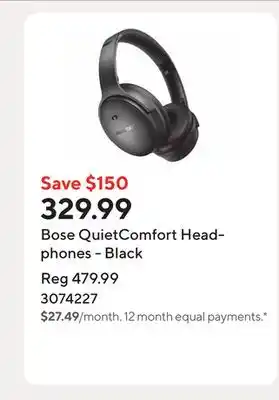 Staples Bose QuietComfort Headphones - Black offer