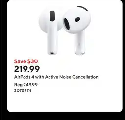 Staples AirPods 4 with Active Noise Cancellation offer