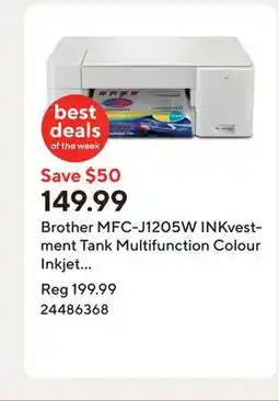 Staples Brother MFC-J1205W INKvestment Tank Multifunction Colour Inkjet Printer offer