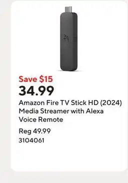 Staples Amazon Fire TV Stick HD (2024) Media Streamer with Alexa Voice Remote offer