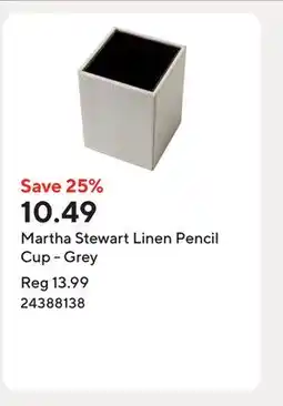 Staples Martha Stewart Linen Pencil Cup - Grey offer