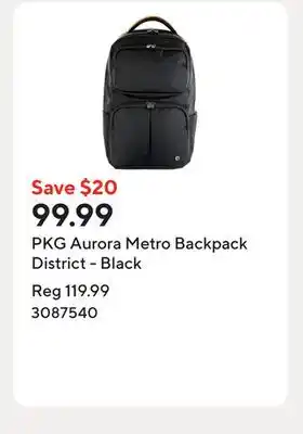 Staples PKG Aurora Metro Backpack District - Black offer