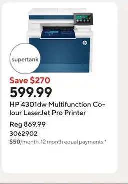 Staples HP 4301dw Multifunction Colour LaserJet Pro Printer offer