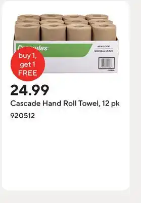 Staples Cascade Hand Roll Towel, 12 pk offer