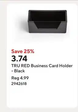 Staples TRU RED Business Card Holder - Black offer