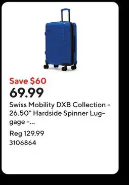 Staples Swiss Mobility DXB Collection - 26.50 Hardside Spinner Luggage - Cobalt offer