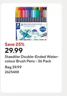 Staples Staedtler Double-Ended Watercolour Brush Pens - 36 Pack offer