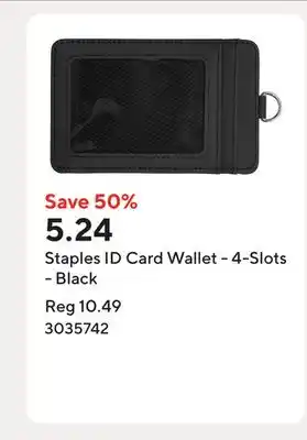 Staples Staples ID Card Wallet - 4-Slots - Black offer