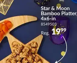 Party City Star & Moon Bamboo Platter, 4x6-in offer