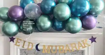 Party City Eid 12 Glitter Letter Mubarak Banner offer