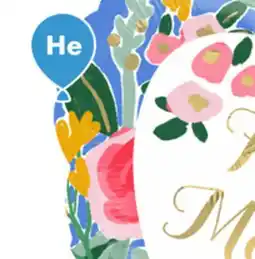 Party City Happy Mother's Day Heart Satin Foil Balloon, White/Blue, 18-in, Helium Inflation & Ribbon Included offer