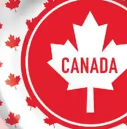 Party City Canada Day Classic Maple Leaves Disposable Party Plates, 7-in, 8-pk offer