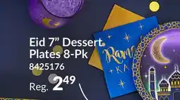 Party City Round Paper Disposable Dessert Plates, Purple, 7-in, 8-pk, for Religious Party/Eid offer