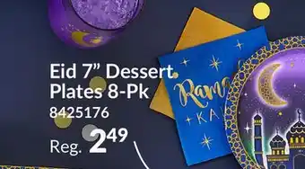 Party City Round Paper Disposable Dessert Plates, Purple, 7-in, 8-pk, for Religious Party/Eid offer