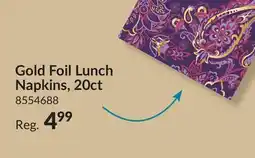 Party City Gold Foil Lunch Napkins, 20ct offer