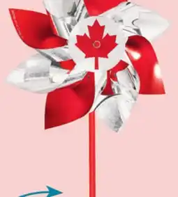Party City Pinwheel Decoration, Red/White, Maple Leaf, 15-in, for Canada Day offer