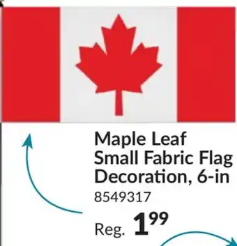 Party City Maple Leaf Small Fabric Flag Decoration 6-in offer