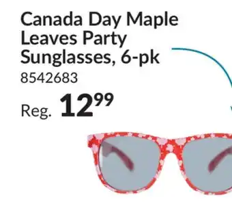 Party City Canada Day Maple Leaves Party Sunglasses, 6-pk offer