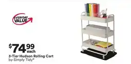 Michaels 3-Tier Hudson Rolling Cart by Simply Tidy offer