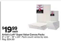 Michaels Artist's Loft Super Value Canvas Packs offer