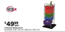 Michaels 5-Drawer Rolling Cart by Simply Tidy offer