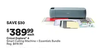 Michaels Cricut Explore 4 Smart Cutting Machine + Essentials Bundle offer