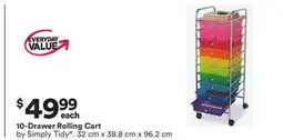 Michaels 10-Drawer Rolling Cart by Simply Tidy offer