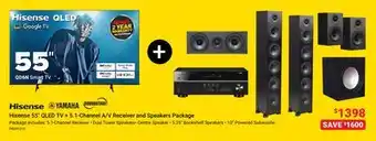 Visions Electronics Hisense 55 QLED TV + 5.1-Channel A/V Receiver and Speakers Package offer